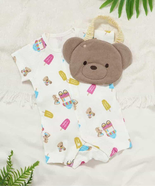 tiny bear 冰淇淋店主題 圍兜連體衣套裝