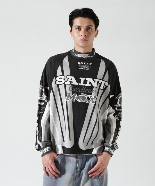 SAINT MICHAEL LS T-SHIRT SAINT MX BLACK 長袖T恤