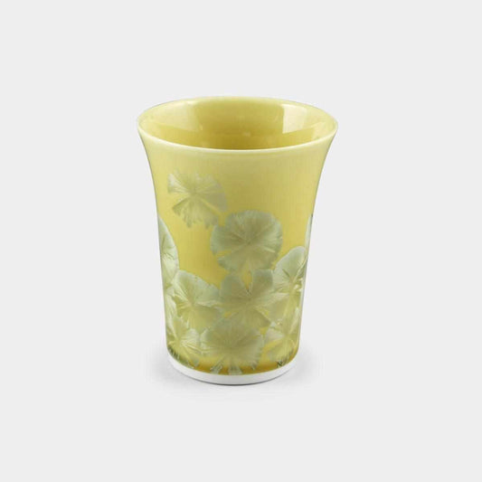 陶葊 京燒清水燒 花結晶(黃) 陶器通用杯