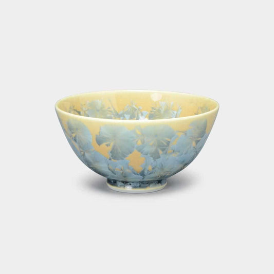 灰青花結晶釉 陶瓷茶碗 京燒清水燒 陶葊