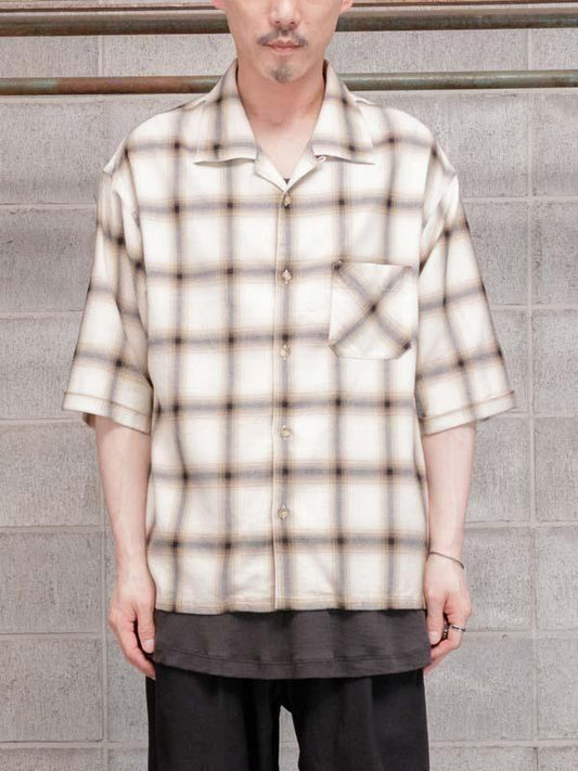 【ISAMU KATAYAMA BACKLASH】 COTTON RAYON CHECK SHIRT /BEIGE (2154-01)