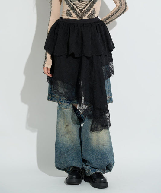 ANNA SUI NYC 不對稱蕾絲半身裙