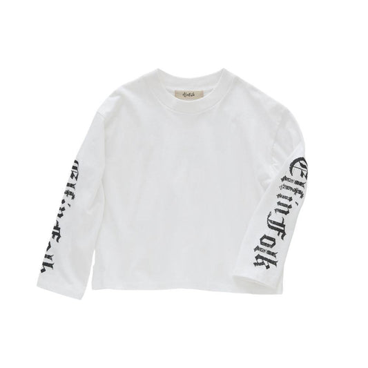 【50%off】eLfinFolk(エルフィンフォルク)/Gothic Logo L/S Tee - white (24AW-elf-elf-242J57/J58-white)
