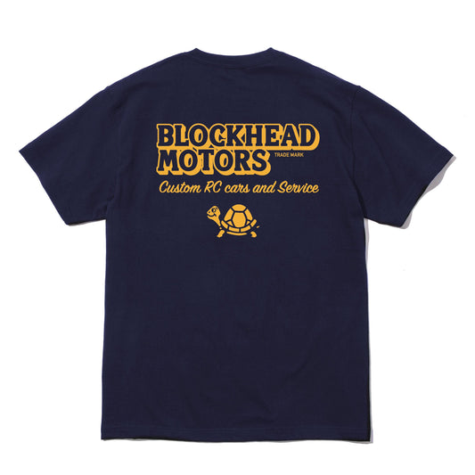 BLOCKHEAD MOTORS 標準款 海軍藍黃配色 T恤