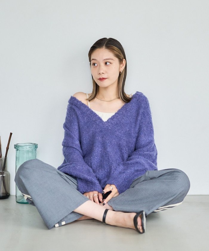 V領布克勒針織衫