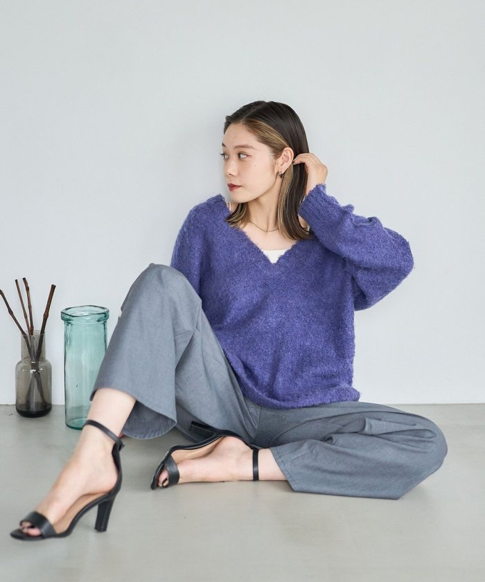 V領布克勒針織衫