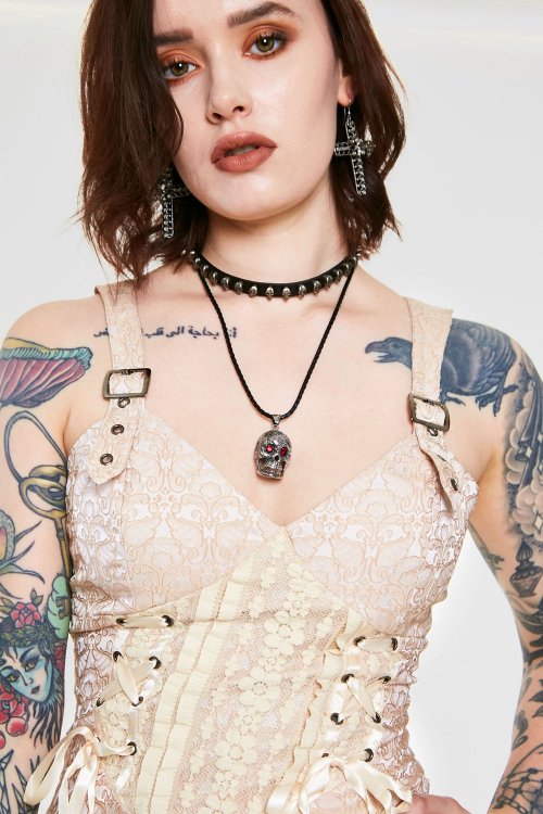 破碎者 維多利亞風 米色蕾絲連衣裙 奶油色【特價】(CD4289)