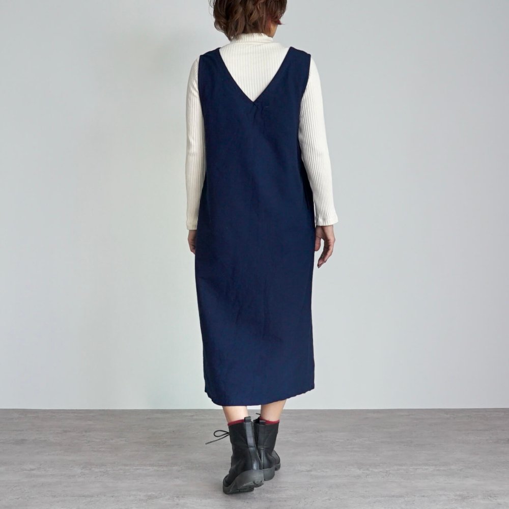 【福袋】高領針織上衣/米白色+連衣裙/藏青色