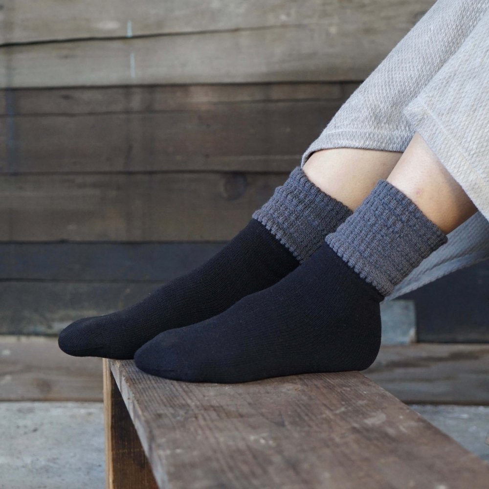 【超值3雙裝】腳跟滑順超暖襪子 鬆緊口/22-24厘米/腳跟特殊保溫膜附帶