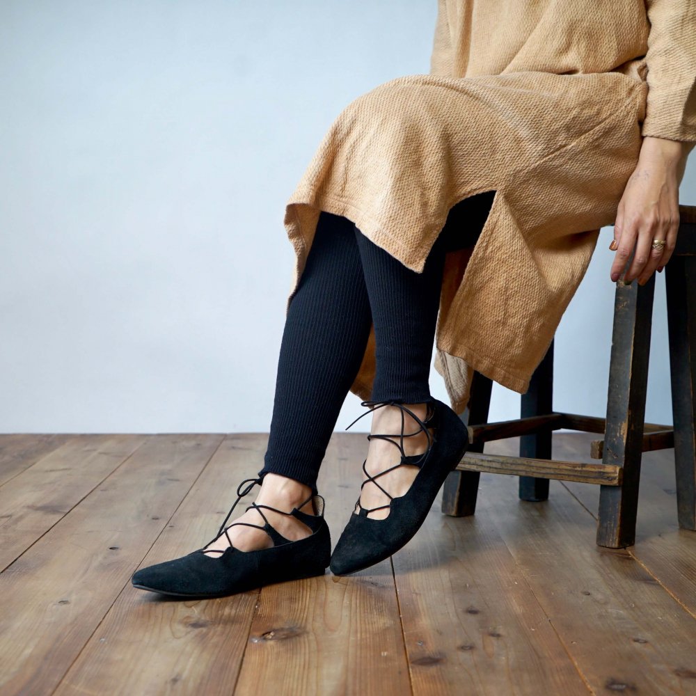 保暖棉質打底褲/黑色/三河產針織