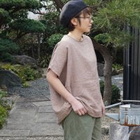 寬鬆紗布T恤/自然色 3色/知多棉 雙層紗布