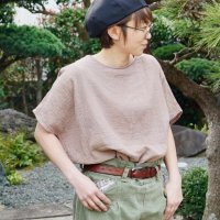 寬鬆紗布T恤/自然色 3色/知多棉 雙層紗布