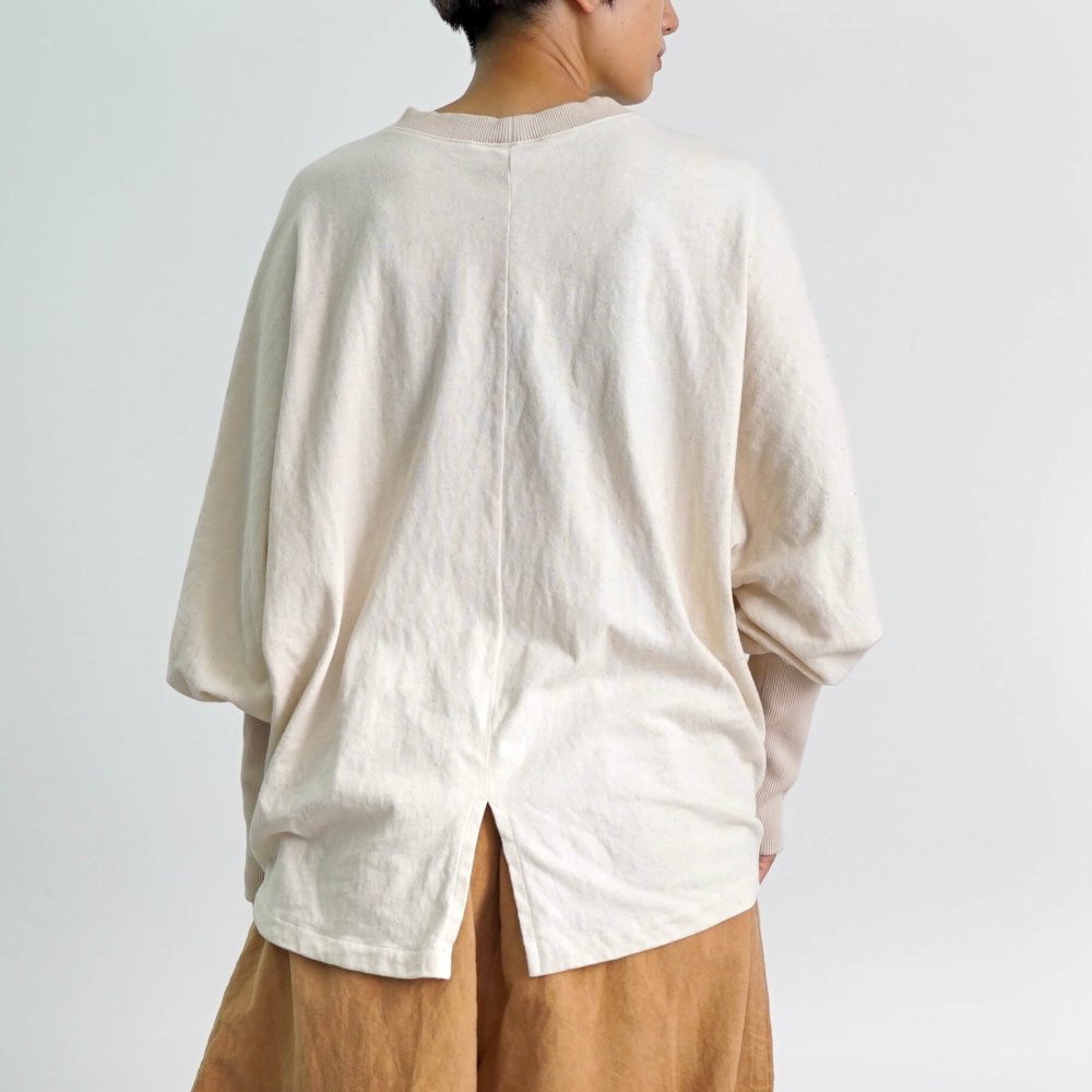 圓領寬鬆衛衣/米白色/愛知縣產針織衫
