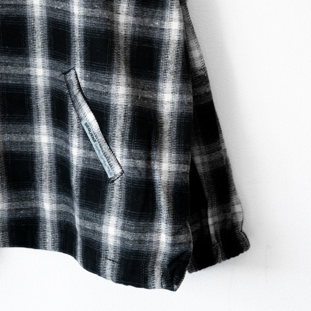 SEQUENZ OMBLE MILITARY 1/3 ZIP JACKET 格紋 中性 夾克 黑色 (CT6977)