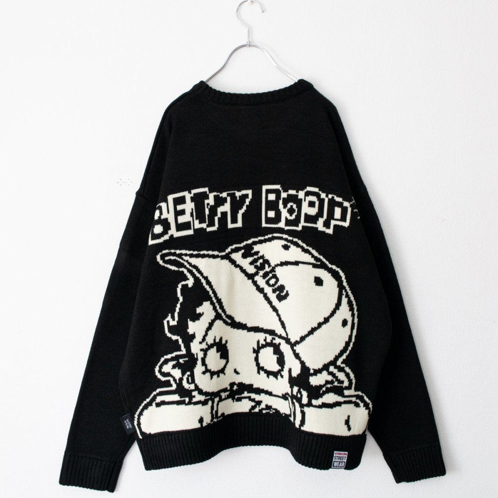 VISION STREET WEAR x 貝蒂·布普 提花針織衫 黑色 (CT6993BK)