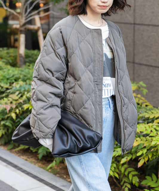 繭形拼接羽絨服