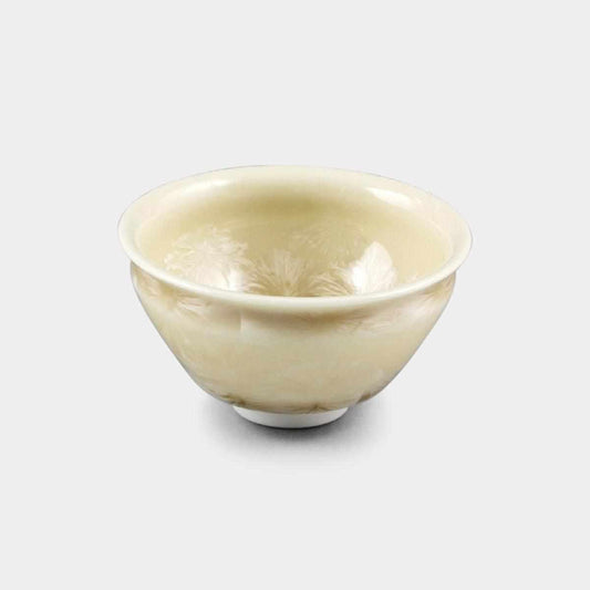 陶葊 花結晶 茶色 京燒清水燒 陶瓷清酒杯