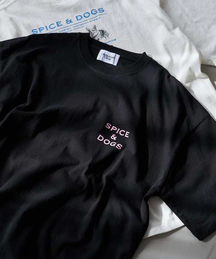 "SPICE&DOGS 8dogs" 動物印花T恤
