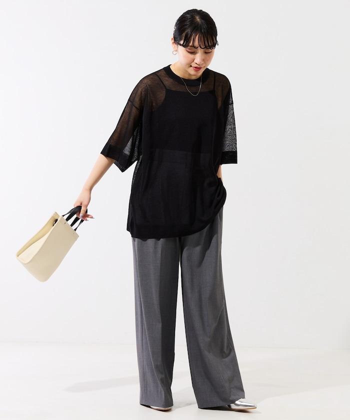 手洗可 混紡亞麻 透氣 半袖 TEE(針織)