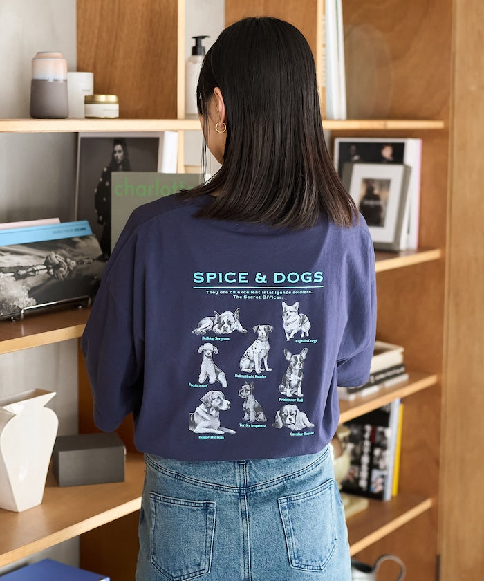 "SPICE&DOGS 8dogs" 動物印花T恤