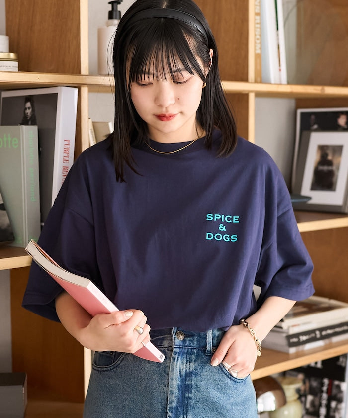 "SPICE&DOGS 8dogs" 動物印花T恤