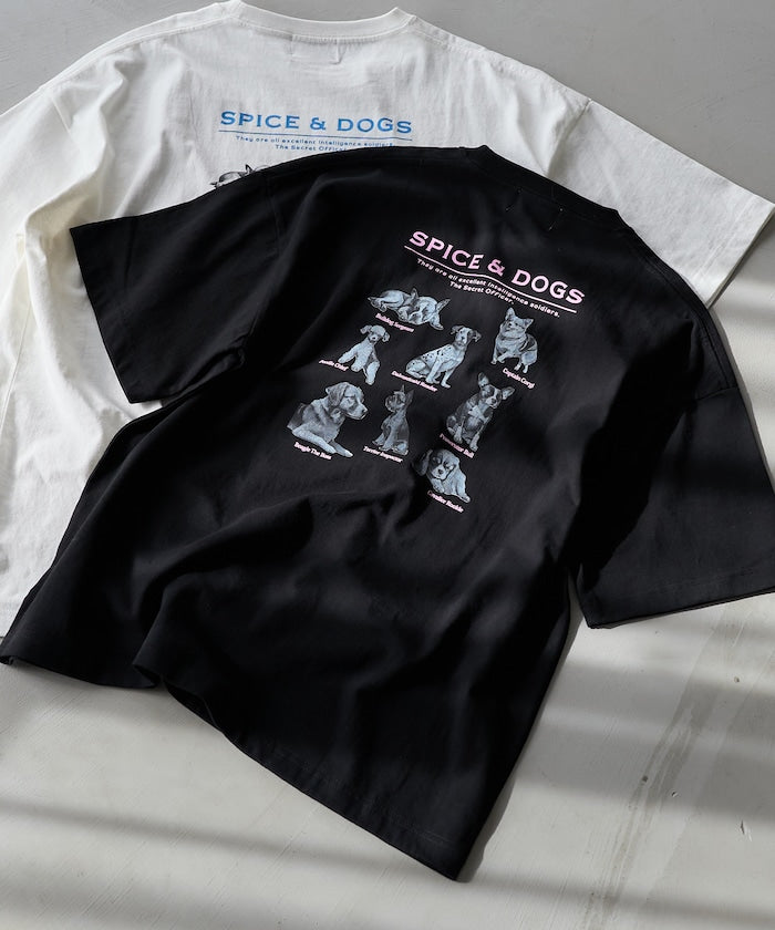 "SPICE&DOGS 8dogs" 動物印花T恤