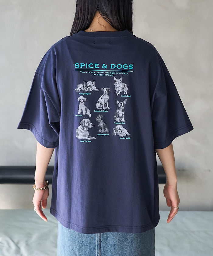 "SPICE&DOGS 8dogs" 動物印花T恤