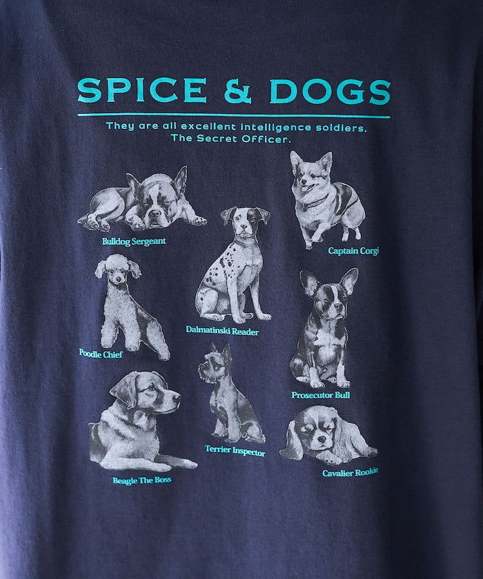 "SPICE&DOGS 8dogs" 動物印花T恤