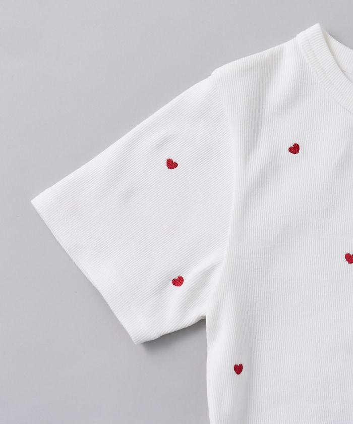 迷你愛心刺繡T恤
