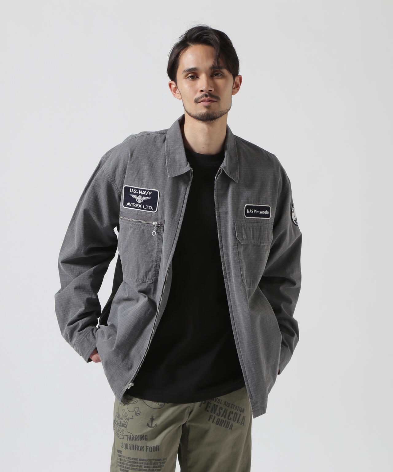 《直營店限定》PIGMENT ZIP UP JACKET / 顏料拉鍊夾克 / AVIREX / 阿維雷克斯