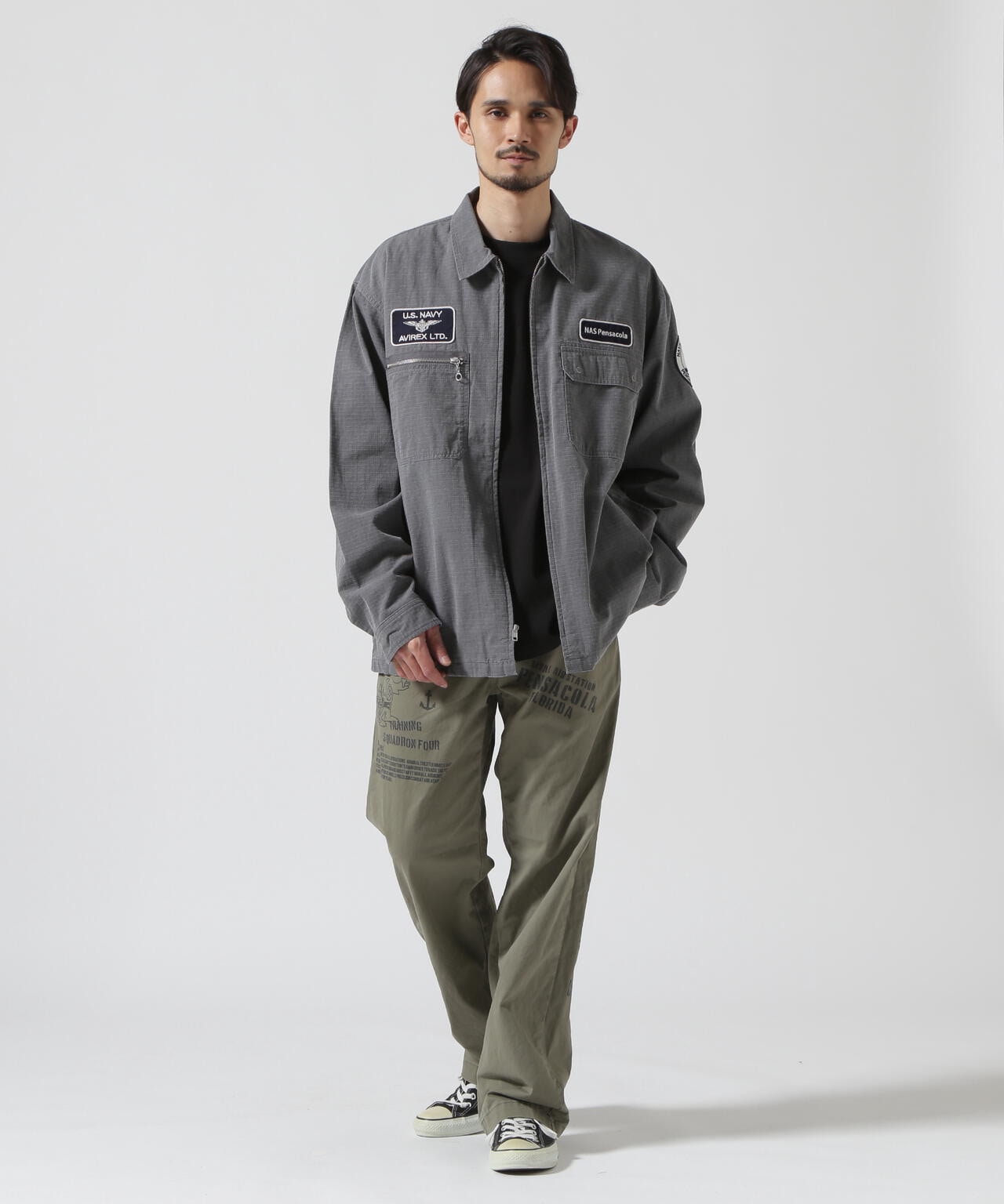 《直營店限定》PIGMENT ZIP UP JACKET / 顏料拉鍊夾克 / AVIREX / 阿維雷克斯