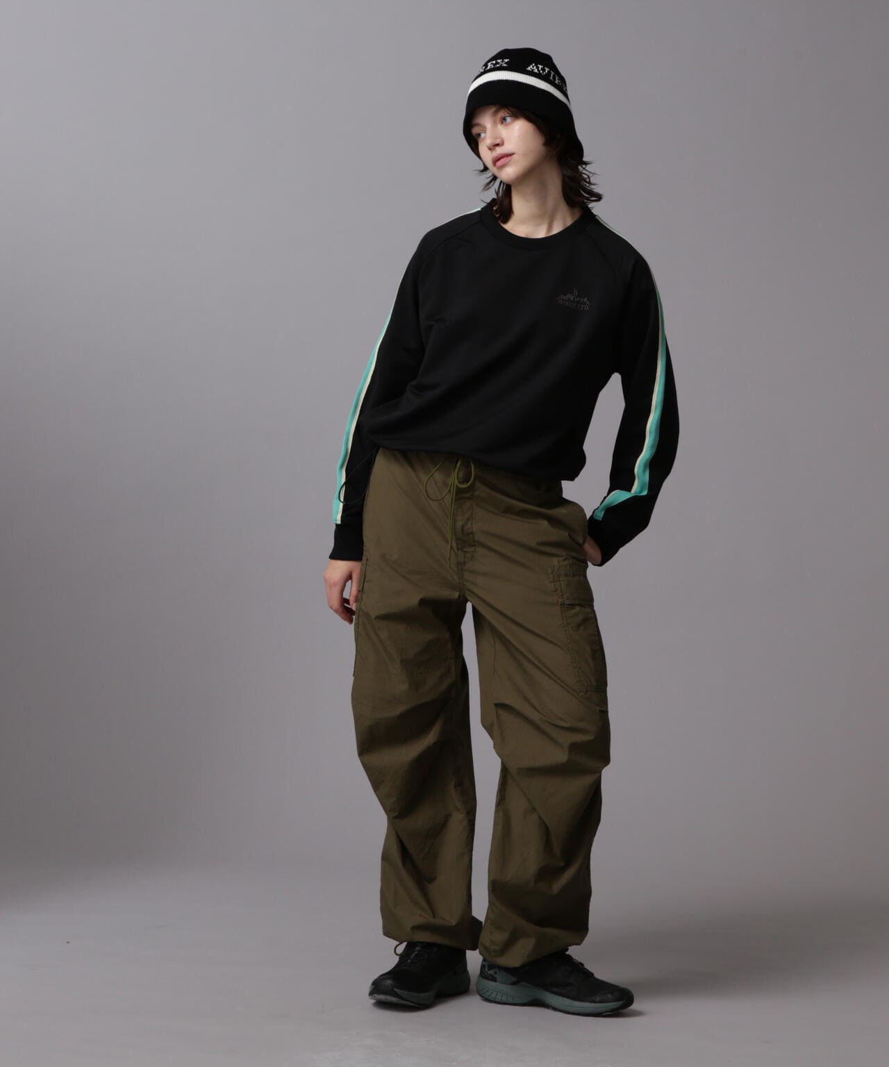 《&DEPOT限定》TRACK PULL OVER TOPS/運動風拉鍊套頭衫