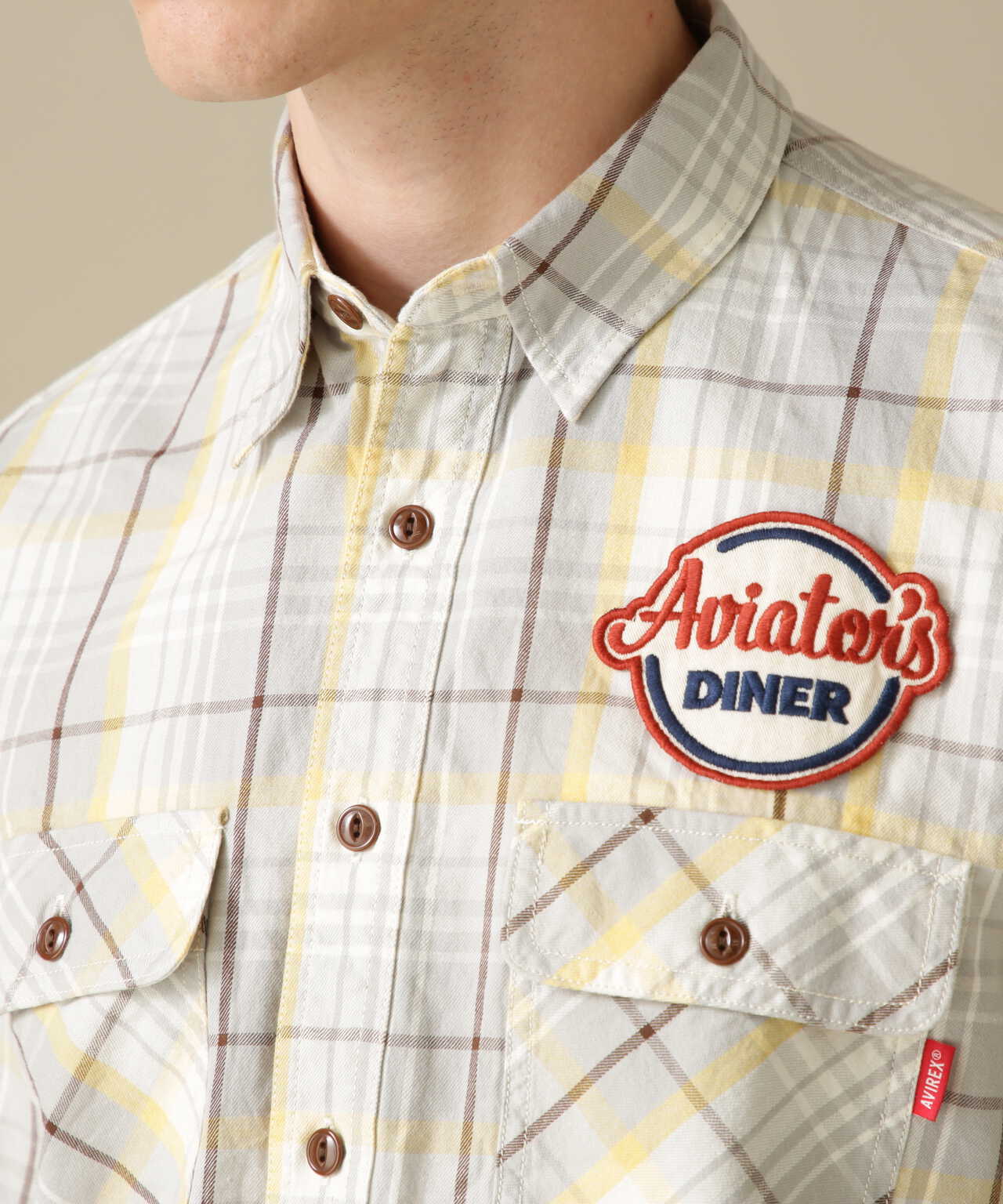 L/S CHECK WORK SHIRT Aviators Diner / 長袖格子工作襯衫 飛行員餐廳