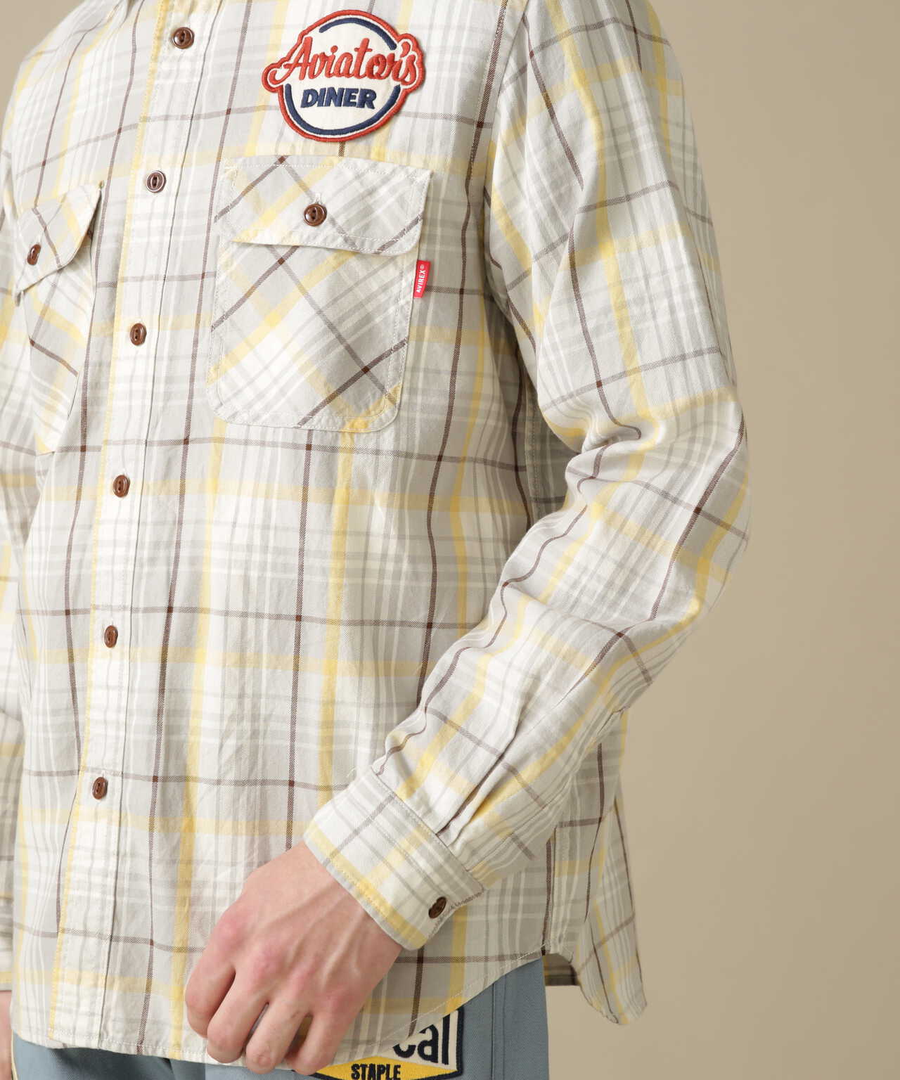 L/S CHECK WORK SHIRT Aviators Diner / 長袖格子工作襯衫 飛行員餐廳