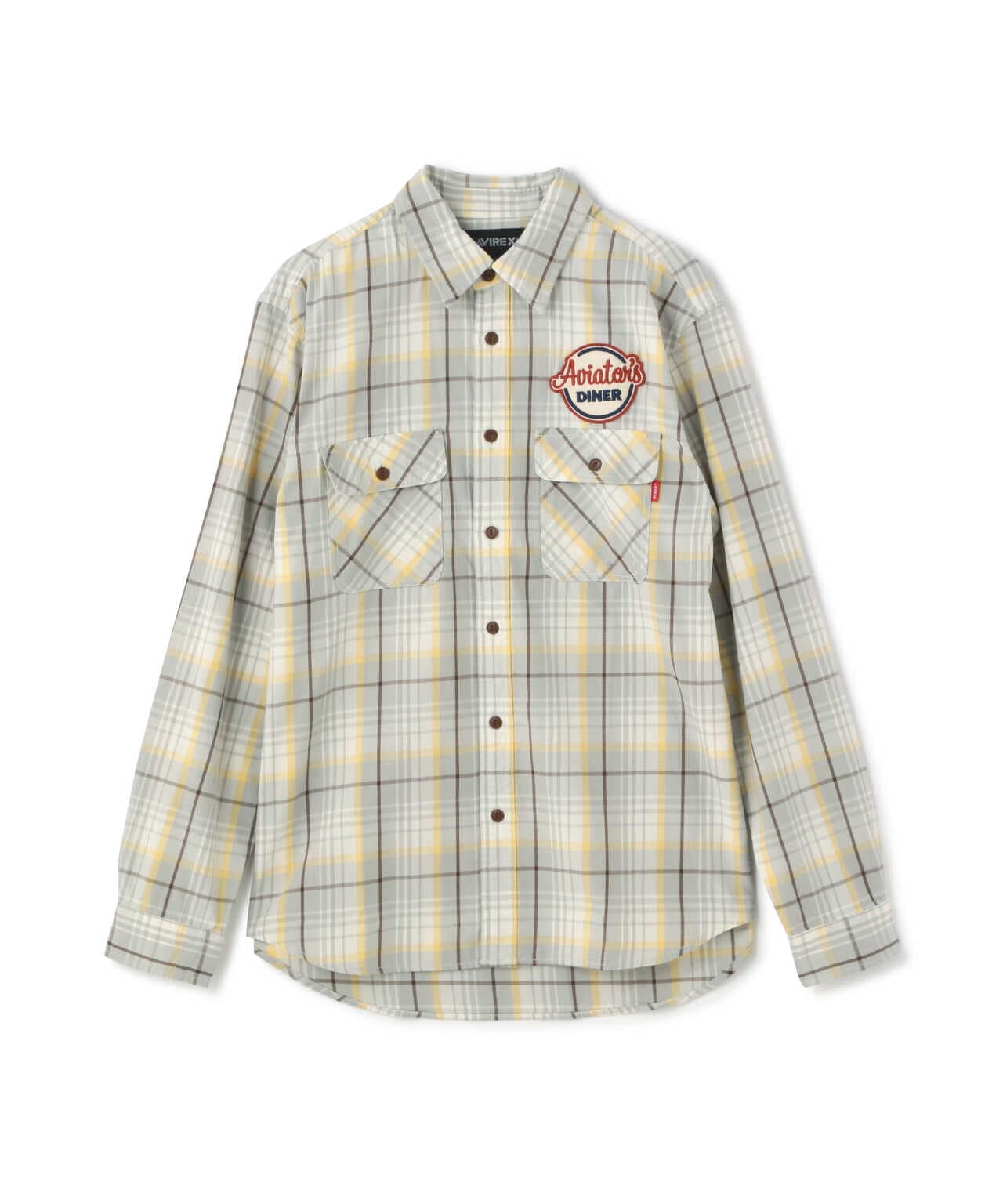 L/S CHECK WORK SHIRT Aviators Diner / 長袖格子工作襯衫 飛行員餐廳