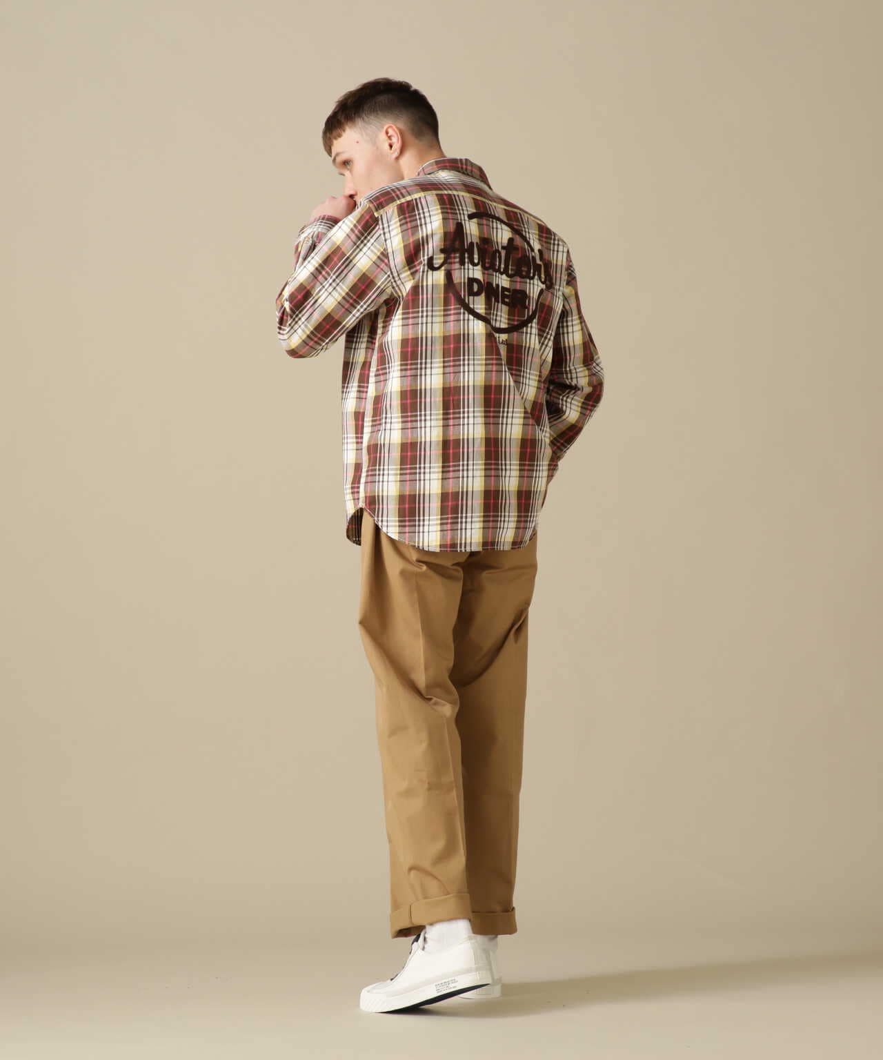 L/S CHECK WORK SHIRT Aviators Diner / 長袖格子工作襯衫 飛行員餐廳