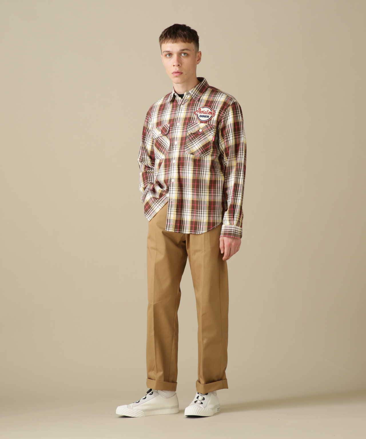 L/S CHECK WORK SHIRT Aviators Diner / 長袖格子工作襯衫 飛行員餐廳