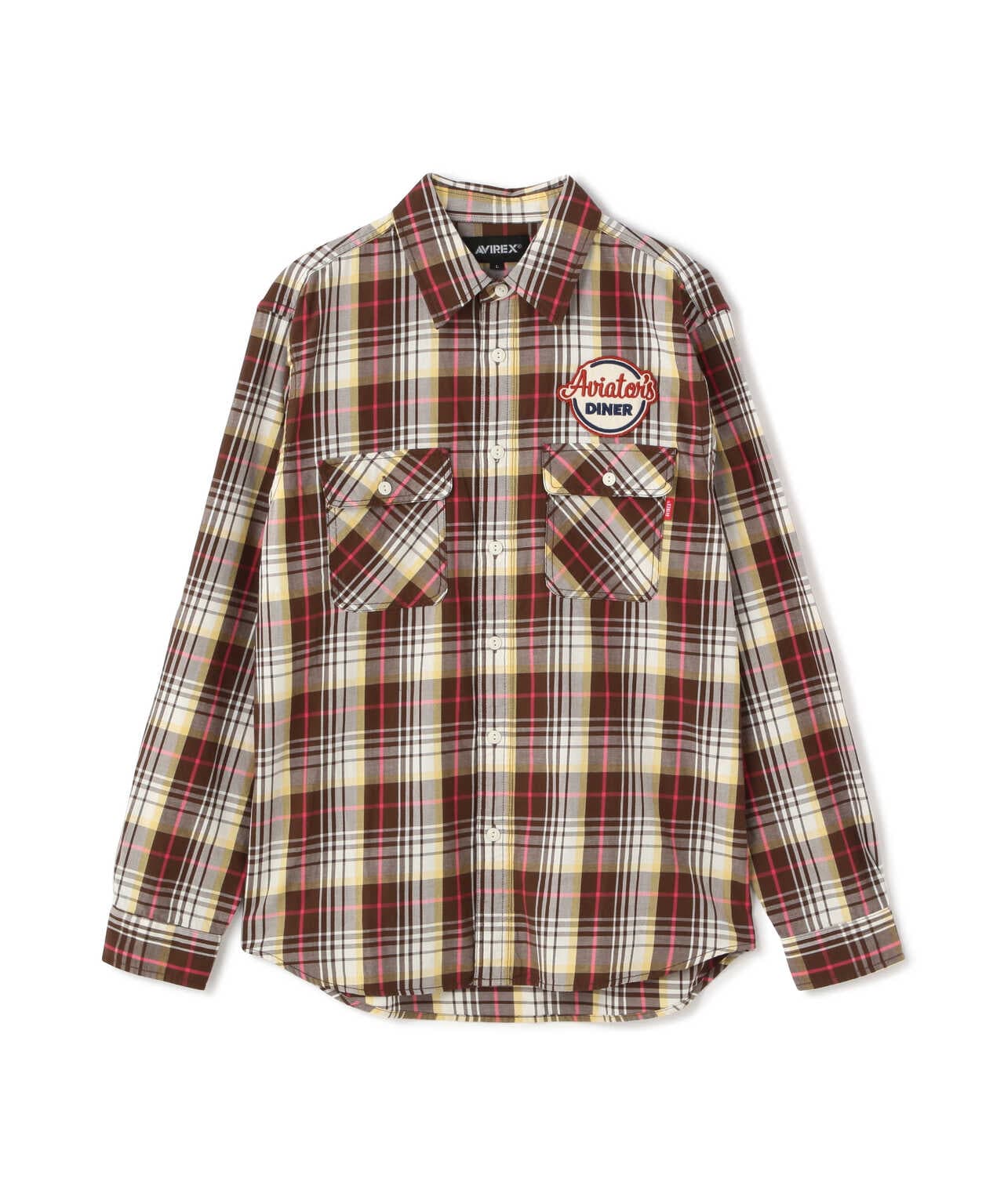 L/S CHECK WORK SHIRT Aviators Diner / 長袖格子工作襯衫 飛行員餐廳
