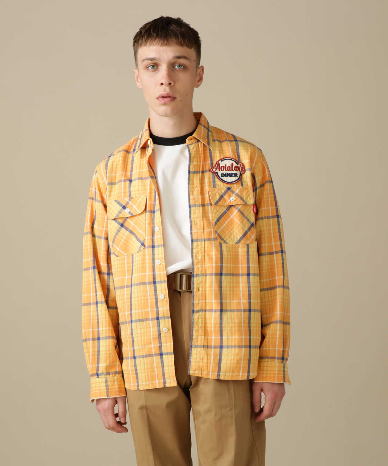 L/S CHECK WORK SHIRT Aviators Diner / 長袖格子工作襯衫 飛行員餐廳