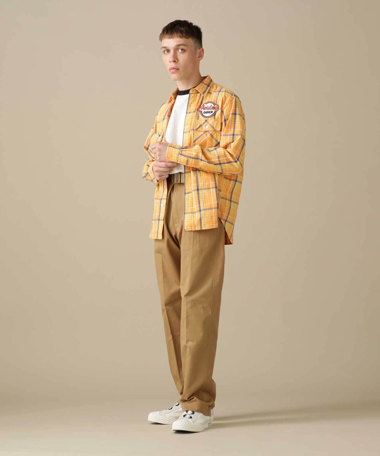 L/S CHECK WORK SHIRT Aviators Diner / 長袖格子工作襯衫 飛行員餐廳