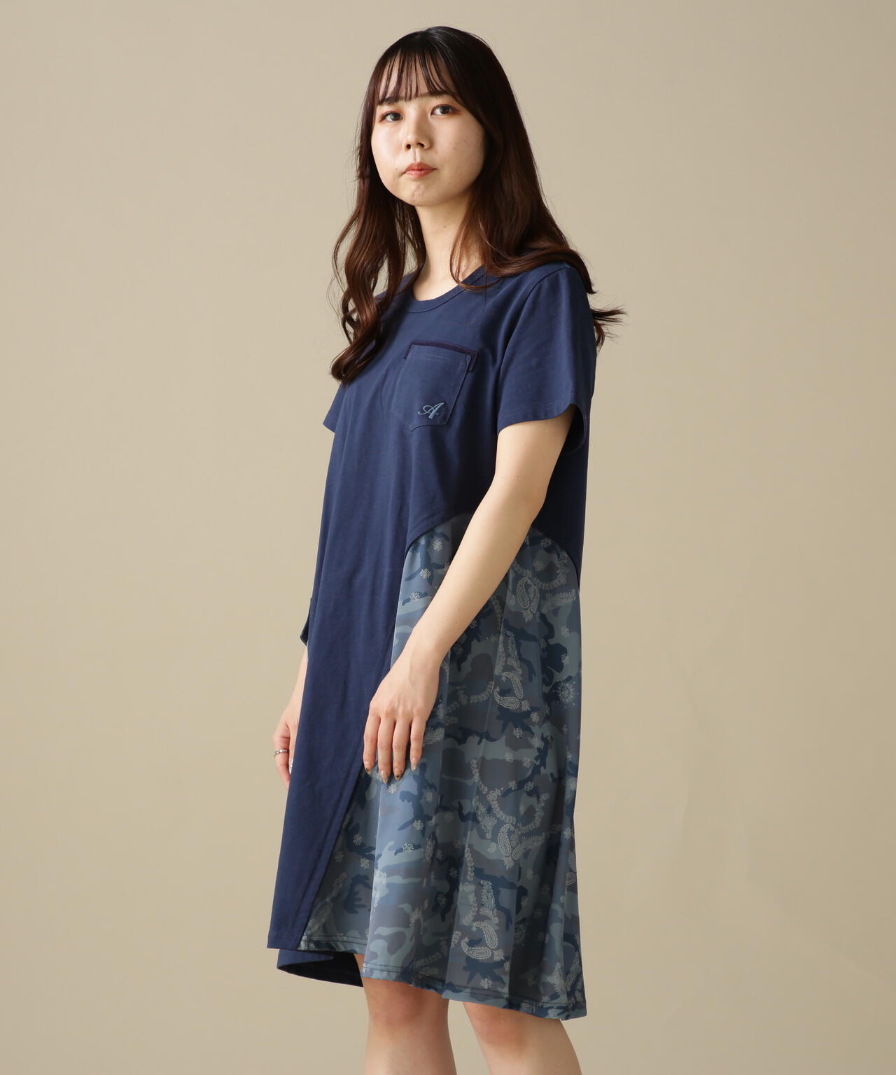 CAMO×BANDANA PRINT ONEPIECE/ 迷彩×頭巾印花連衣裙