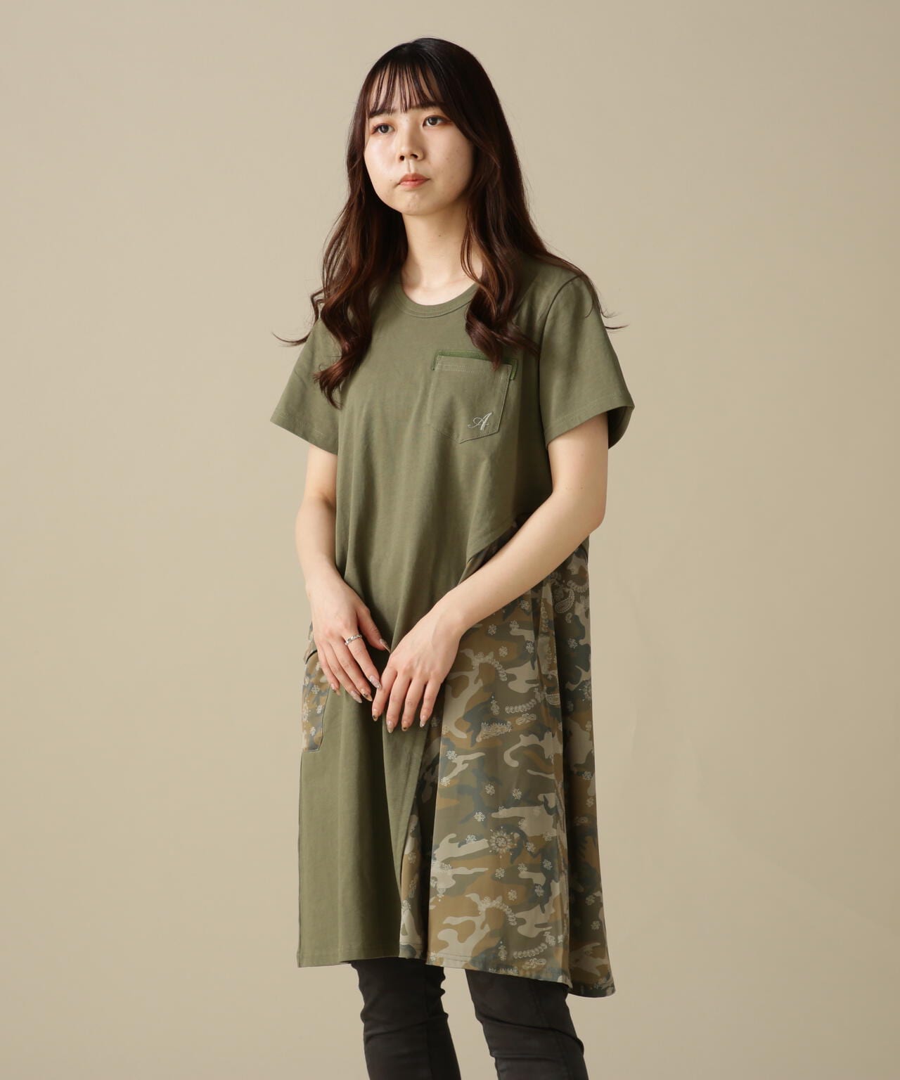CAMO×BANDANA PRINT ONEPIECE/ 迷彩×頭巾印花連衣裙