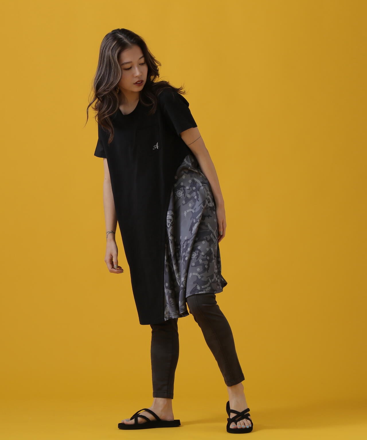 CAMO×BANDANA PRINT ONEPIECE/ 迷彩×頭巾印花連衣裙