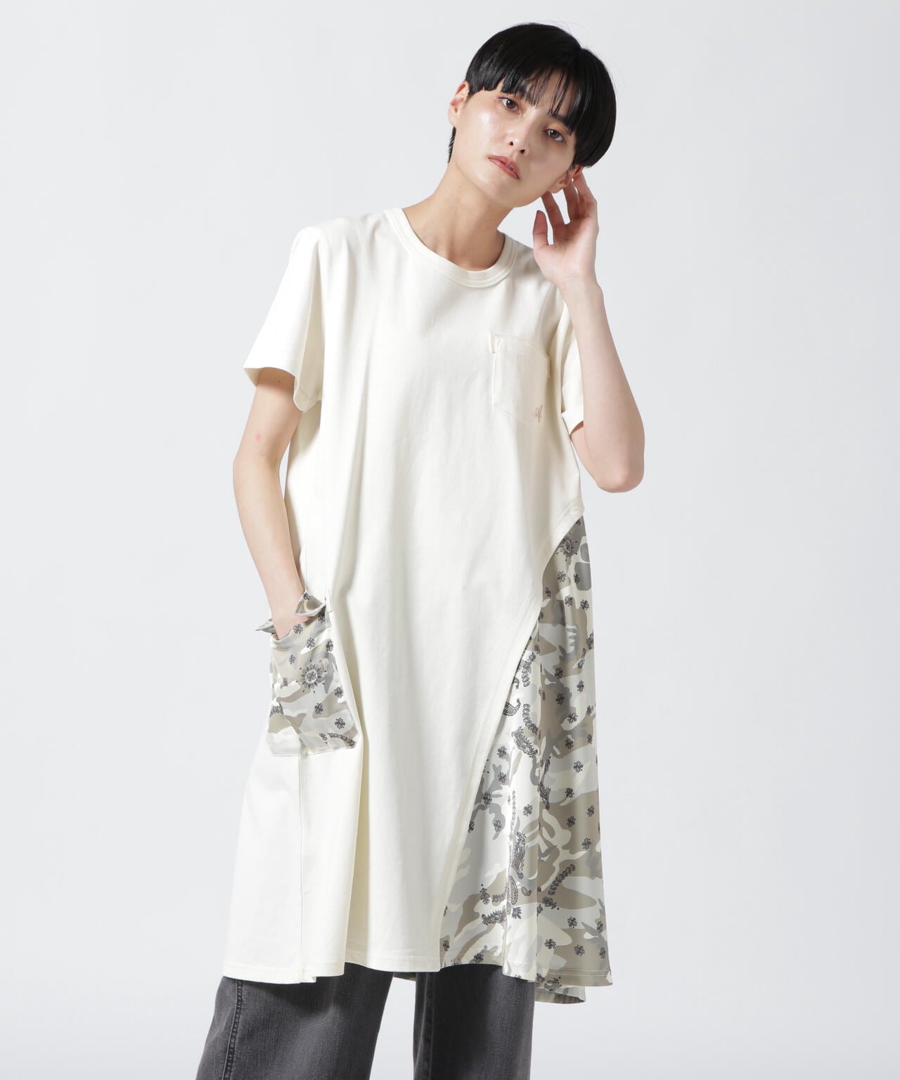 CAMO×BANDANA PRINT ONEPIECE/ 迷彩×頭巾印花連衣裙