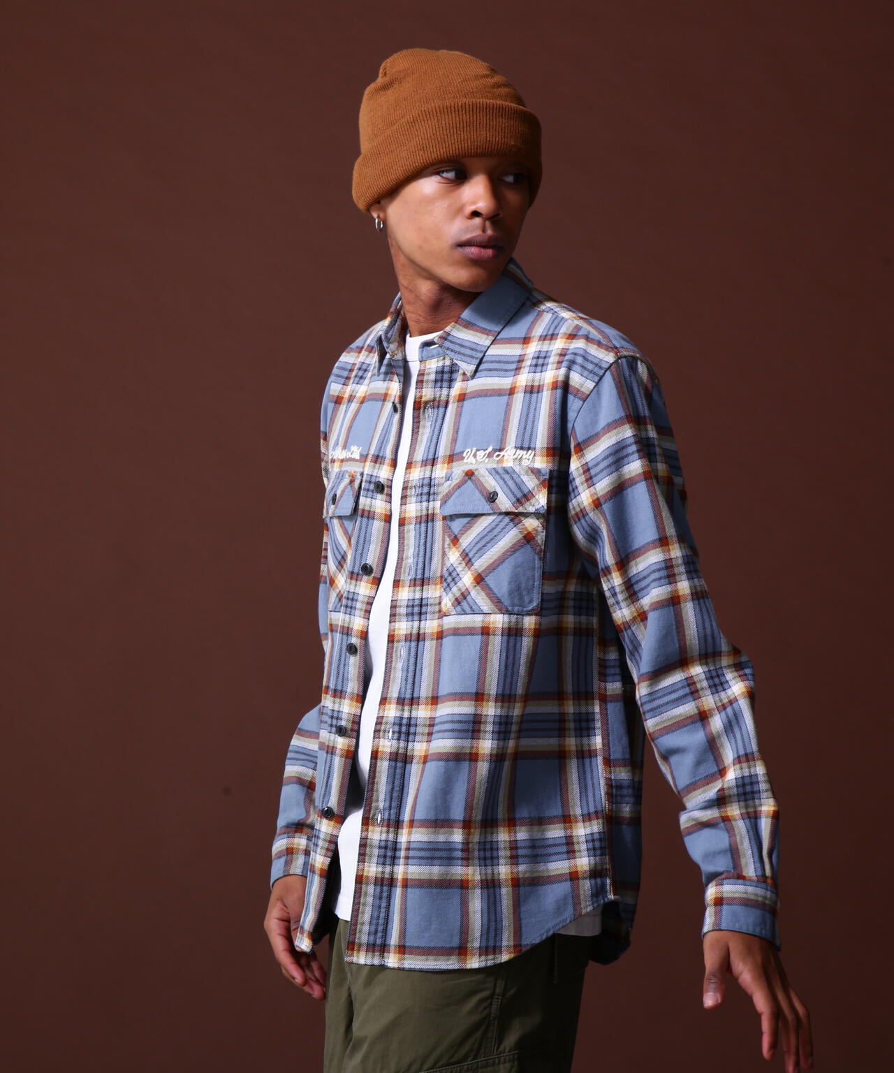 《COLLECTION》COTTON CHECK EMBROIDERY SHIRT