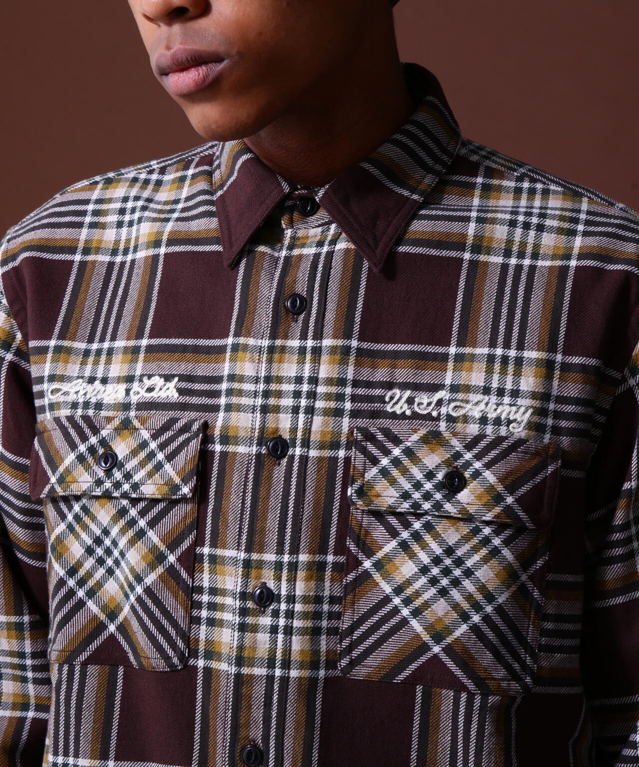 《COLLECTION》COTTON CHECK EMBROIDERY SHIRT