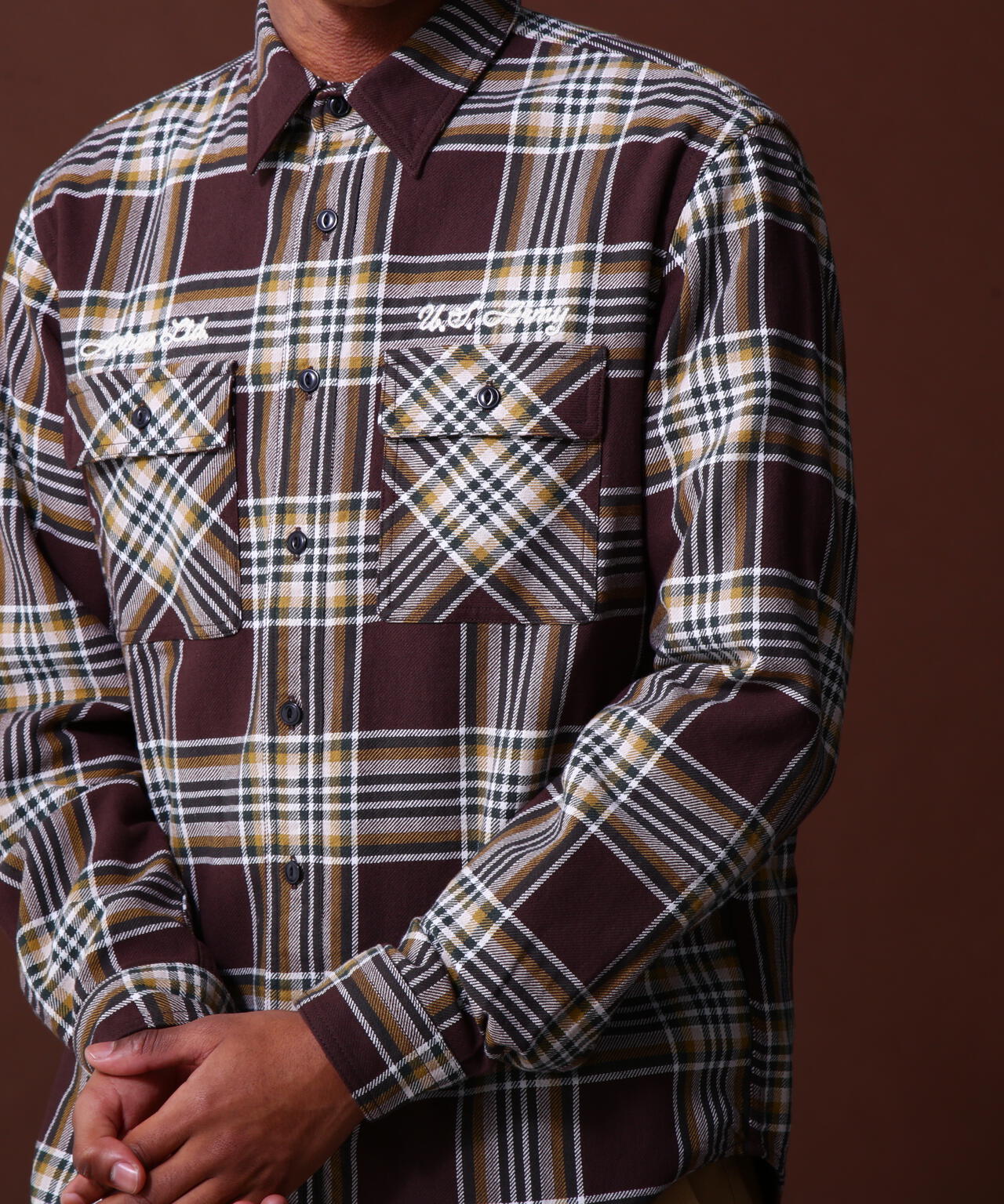《COLLECTION》COTTON CHECK EMBROIDERY SHIRT