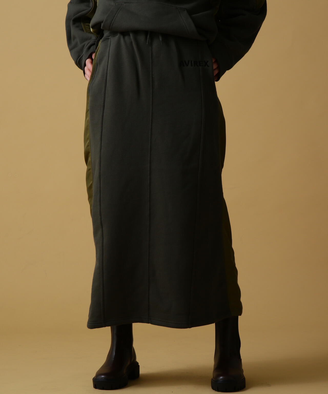 《&DEPOT限定》衛衣拼接長裙/ SWEAT COMBI LONG SKIRT