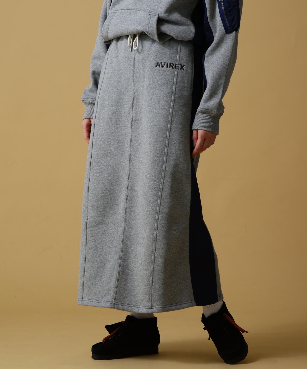 《&DEPOT限定》衛衣拼接長裙/ SWEAT COMBI LONG SKIRT