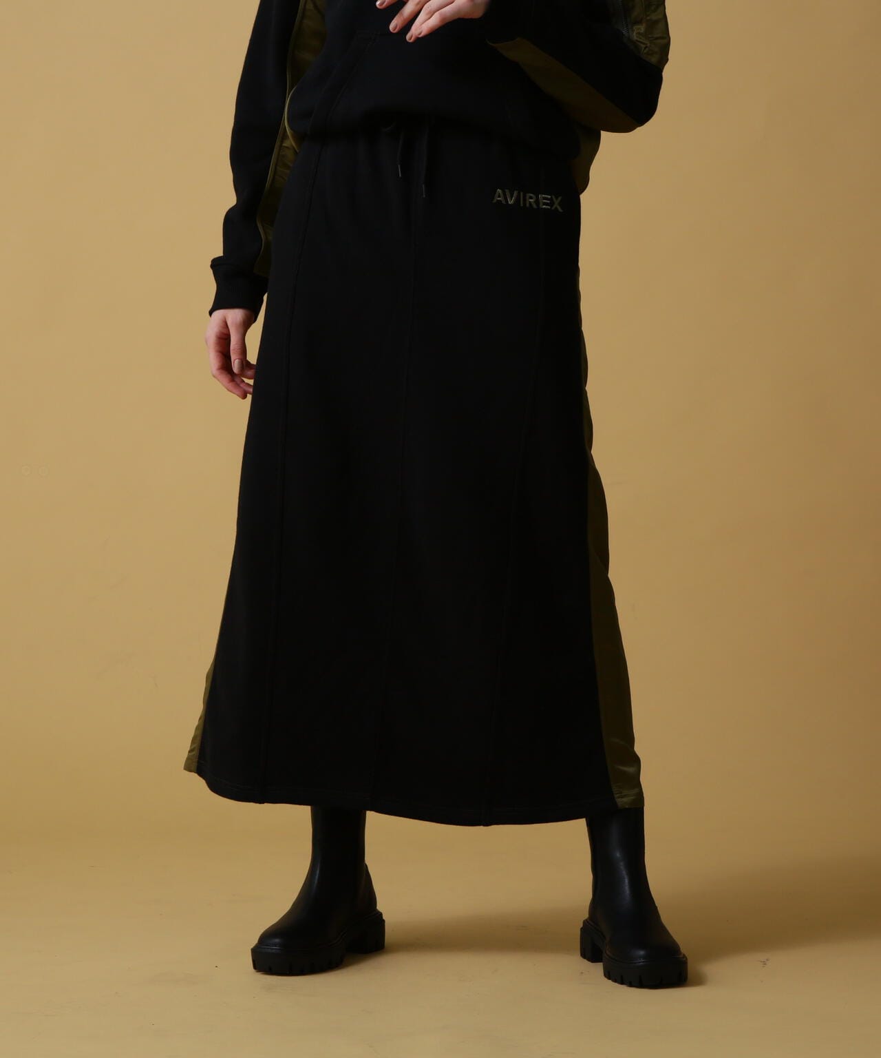 《&DEPOT限定》衛衣拼接長裙/ SWEAT COMBI LONG SKIRT